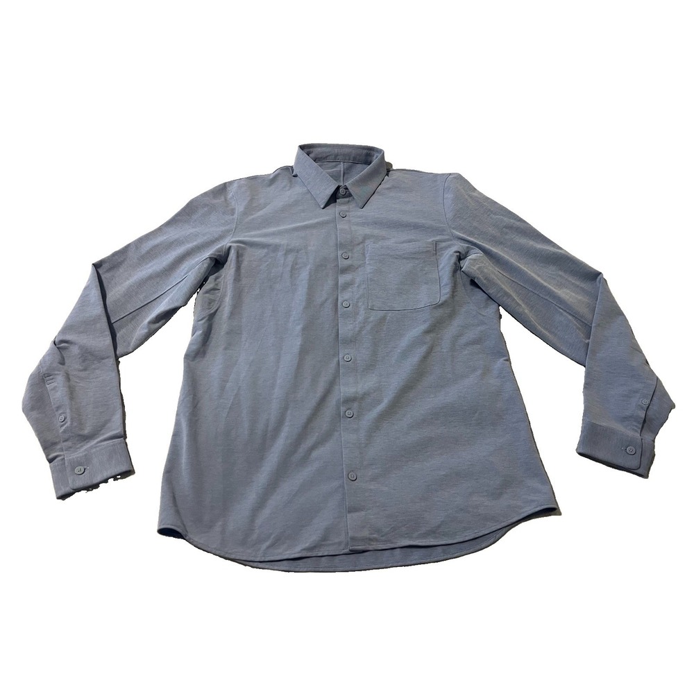 Lululemon Shirt Mens L Blue Commission Long Sleeve Button Down Stretch Casual